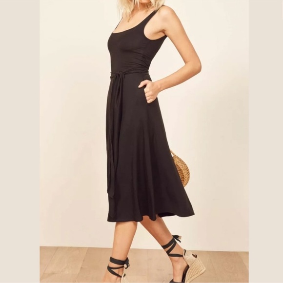Reformation August Midi Dress in Black Size XS - Picture 9 of 13